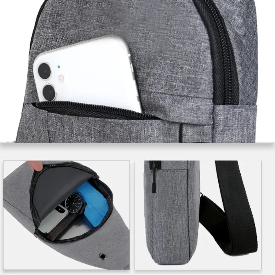 Fashion Man Small Chest Bag Phone Pocket Cross Body Shoulder Fanny Pack Male Handbag