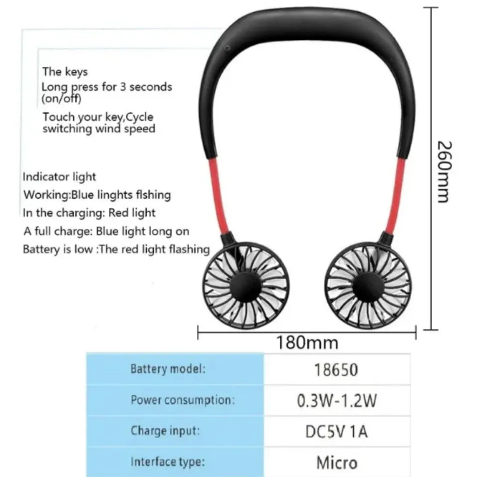 Neck fan for kitchen