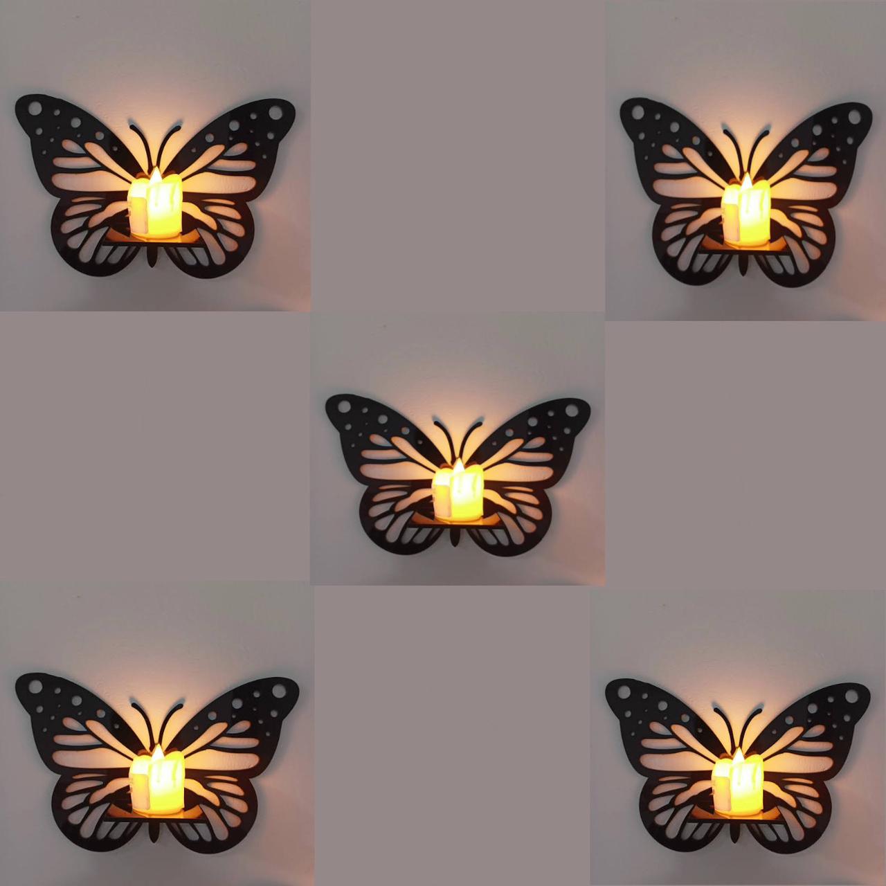 Pack of 3 Decorative Butterfly Wall Shelf, Latest Butterfly Candle Stand, Wall Decor Ideas,