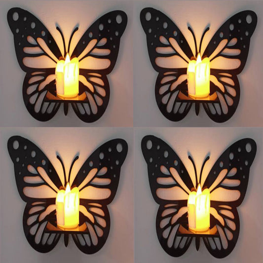 Pack of 3 Decorative Butterfly Wall Shelf, Latest Butterfly Candle Stand, Wall Decor Ideas,