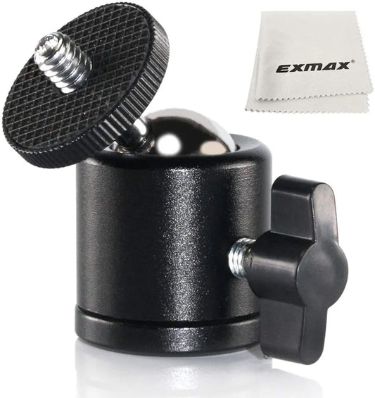 Ball Head Metal Mount 360 Adjustable head for Tripod Monopod Stand Ring Light - Black