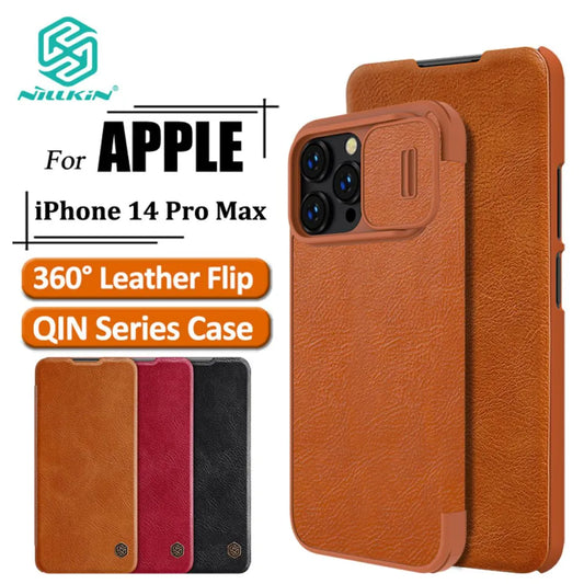 Nillkin Flip Camera Protective Leather Case for iPhone 14 Pro Max Phone Cases