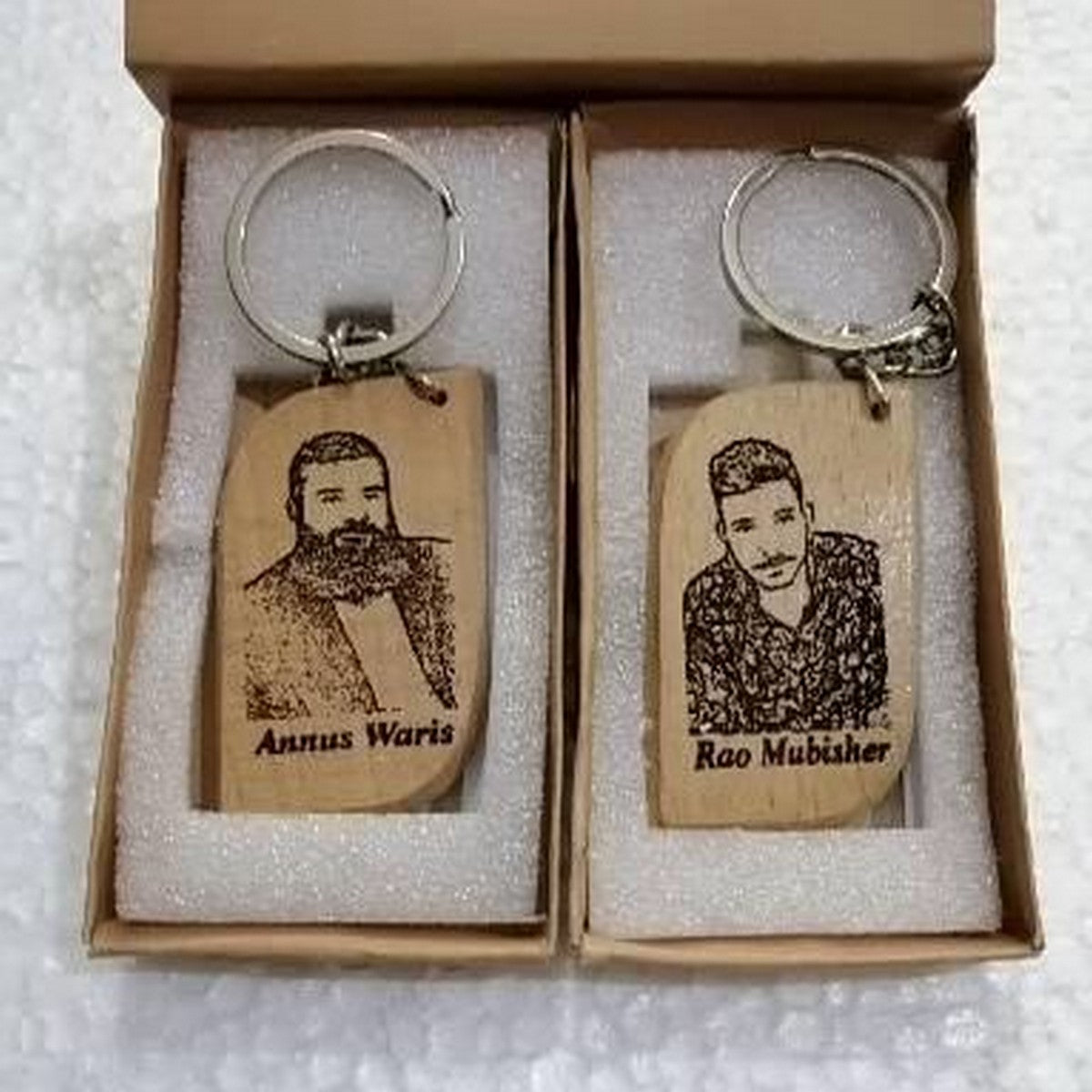 Wooden Keychain Customized with Photo and Name