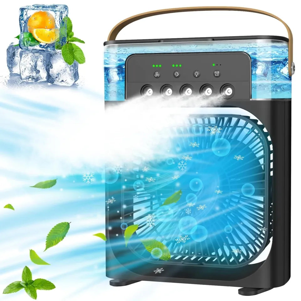 Portable Air Conditioner Fan - Portable Mini Cooler Air Conditioner Water Cooler Small AC for Office, Home Cooling, Summer Fan Hot or Cold USB Compatible Tumbler Bottle 3 Fast Spee