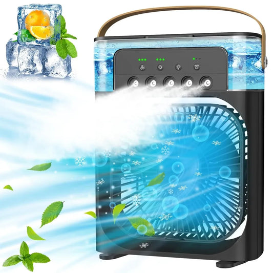 Portable Air Conditioner Fan - Portable Mini Cooler Air Conditioner Water Cooler Small AC for Office, Home Cooling, Summer Fan Hot or Cold USB Compatible Tumbler Bottle 3 Fast Spee