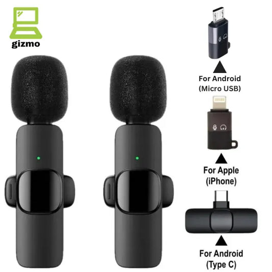 k8 Wireless MIC Type C/IOS/Android/AUX 3.5mm Mic K8/K9/K35/K15 Wireless Single/Double Microphone For Interview, Vlogging , Podcast
