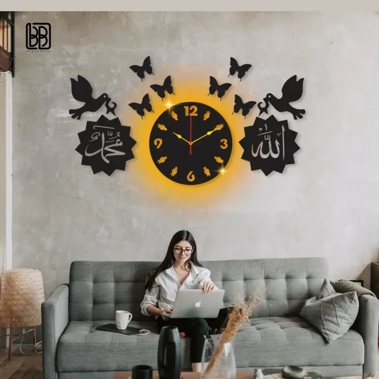 Wall Crafts Creative Wooden Wall Clock | Clocks for Bedrooms and Offices and for Gifts