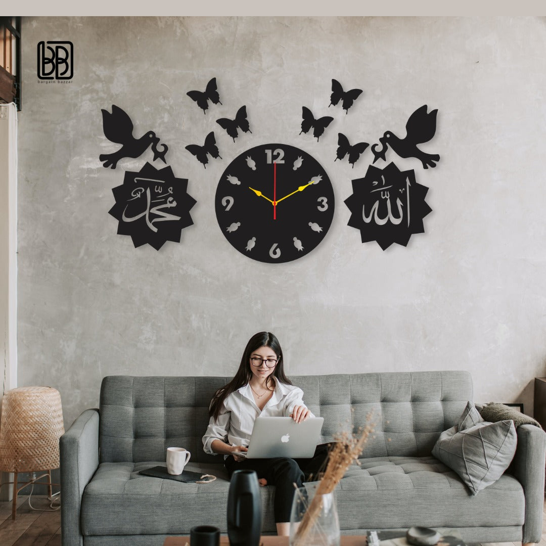 Wall Crafts Creative Wooden Wall Clock | Clocks for Bedrooms and Offices and for Gifts