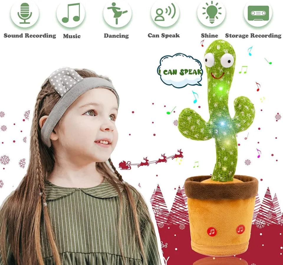 Cute Dancing Cactus Toy for Kids | Talking Dancing Shaking & Talk Back with Lights