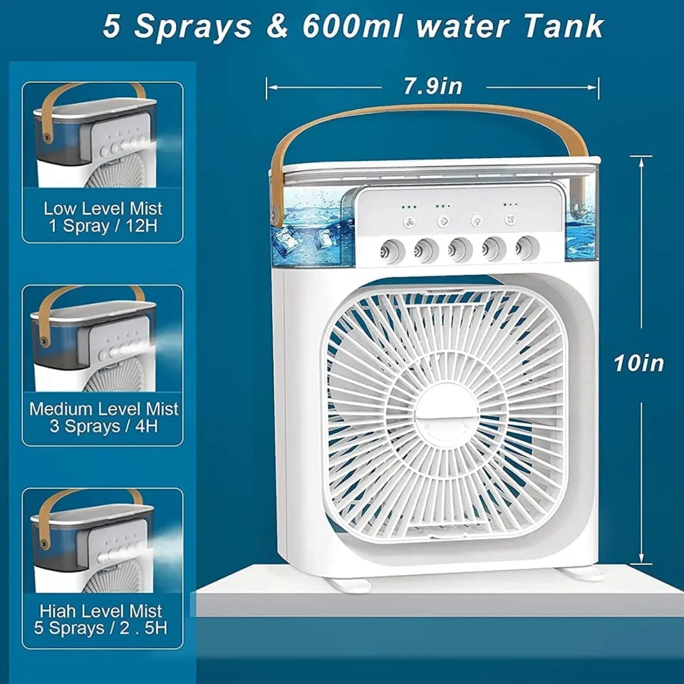 Portable Air Conditioner Fan - Portable Mini Cooler Air Conditioner Water Cooler Small AC for Office, Home Cooling, Summer Fan Hot or Cold USB Compatible Tumbler Bottle 3 Fast Spee