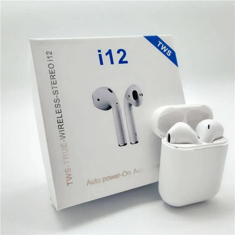 TWS I12 M19 Airpods Bluetooth Wireless Earbuds with Mic and Charging Case