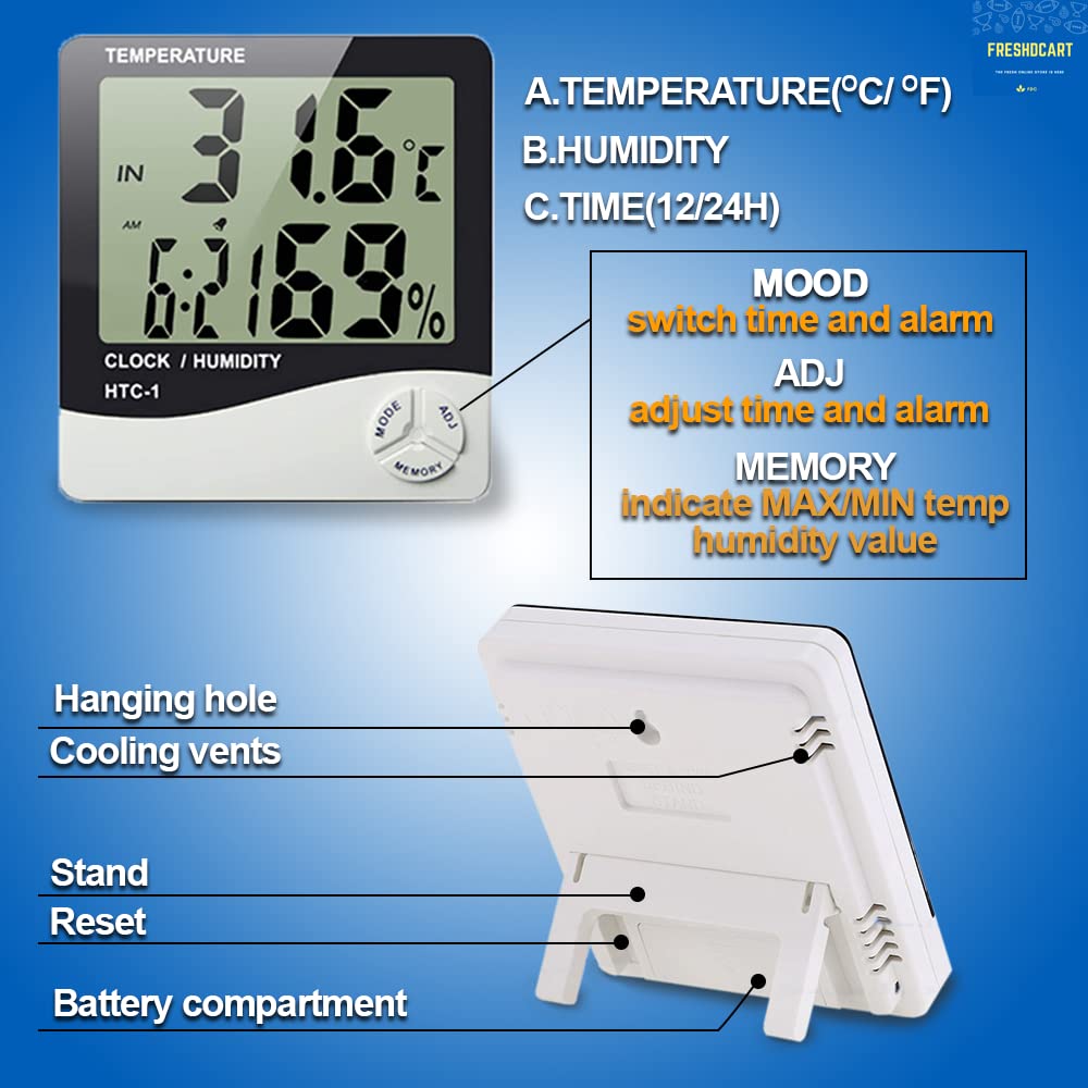 HTC-1 Electronic Temperature Humidity Meter, For Medical Indoor Room LCD Digital